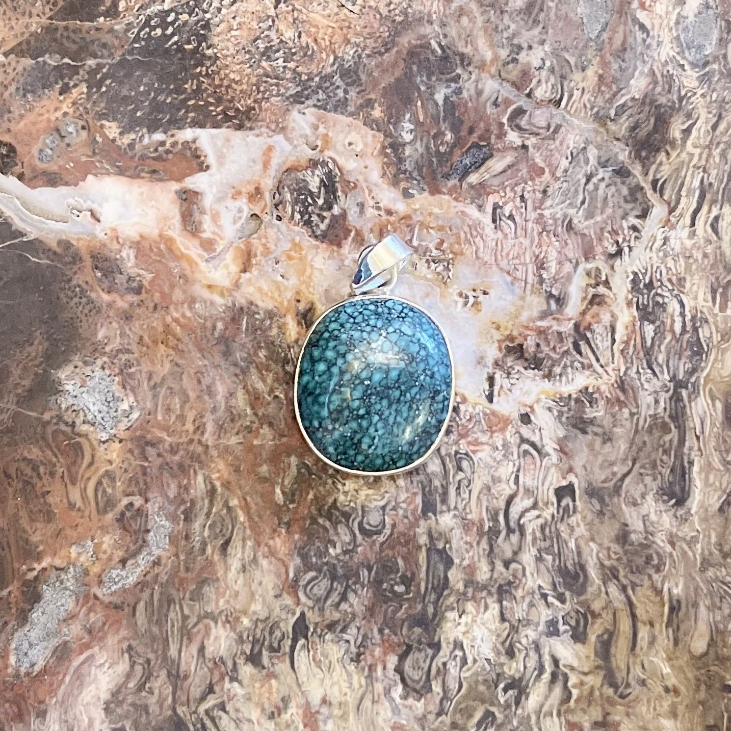 Turquoise Stone Pendant .925
