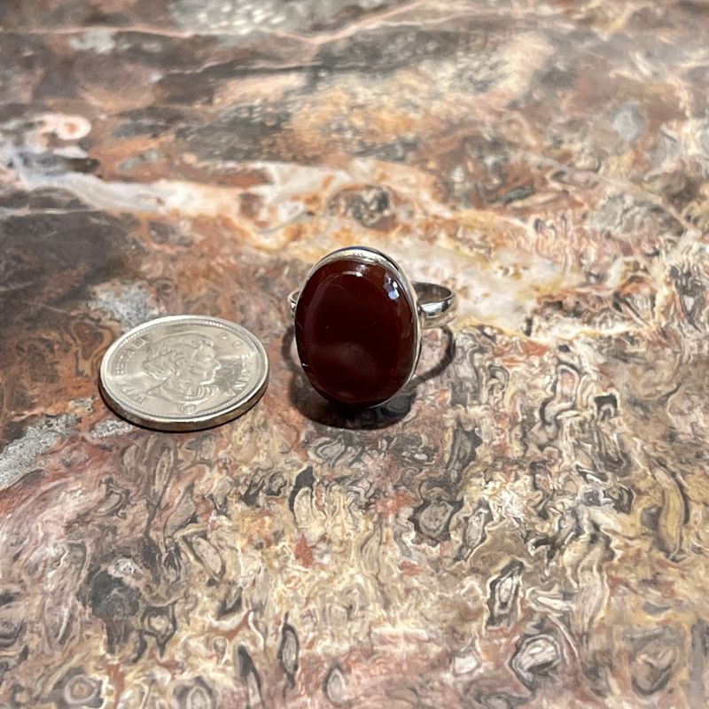 Carnelian Stone Ring .925 Sz8