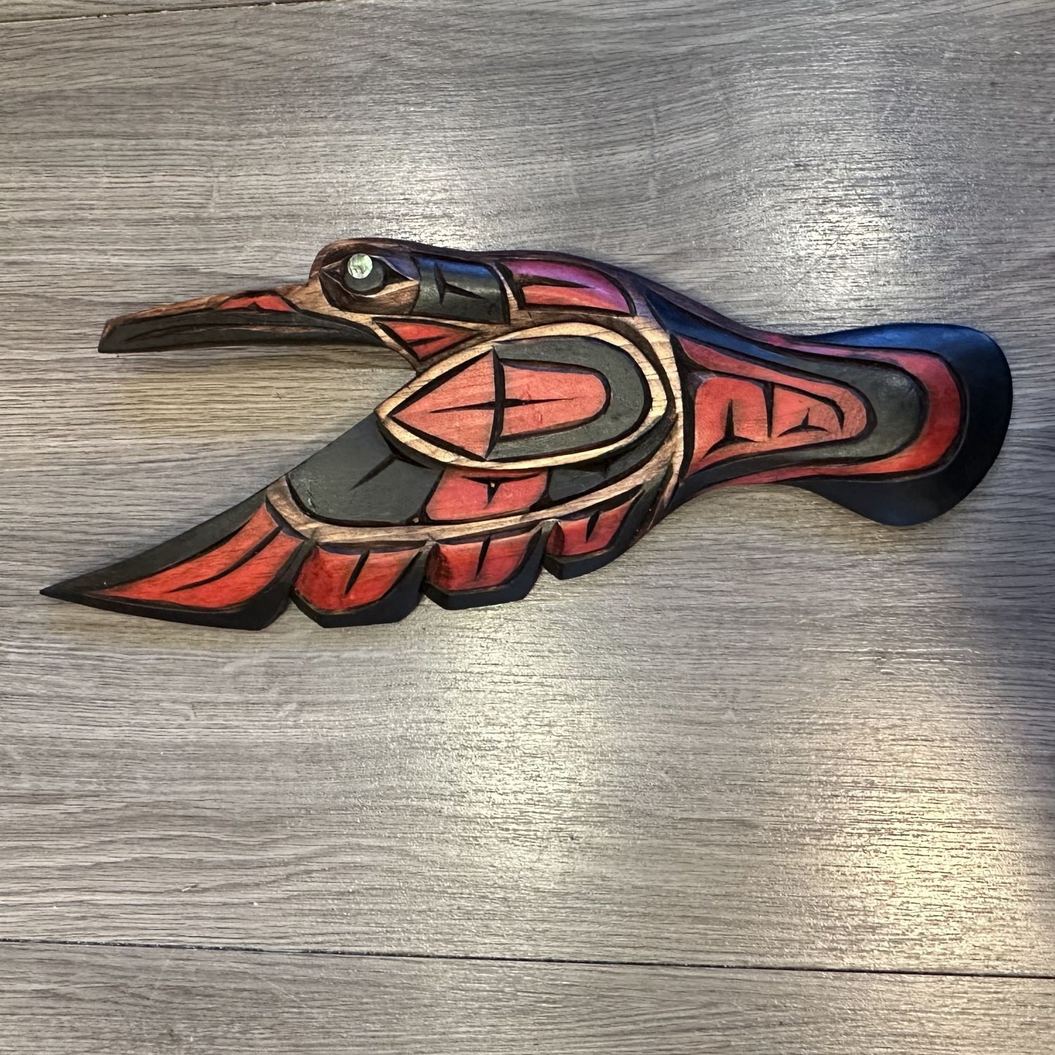 Hummingbird Carving with Abalone Eye - Carver: No Signature