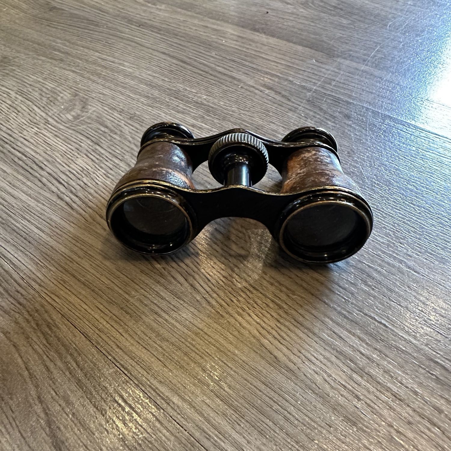 Antique R.S. Neumann Opera/Racetrack Leather Clad Adjustable Binoculars