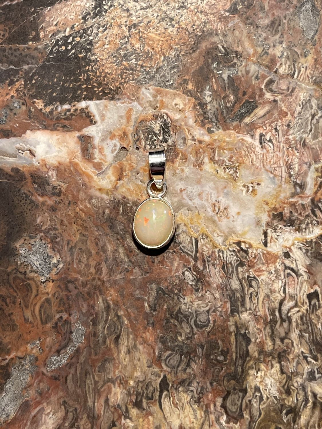 Opal Stone Pendant  .925