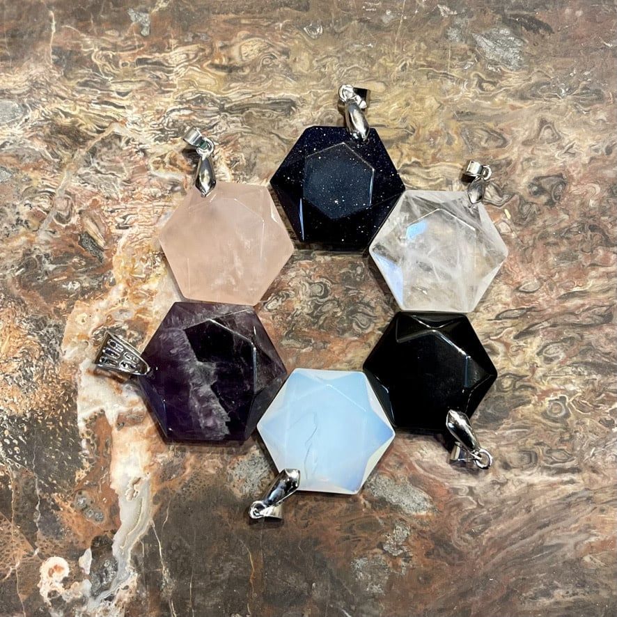 Hexagon Stone Pendant