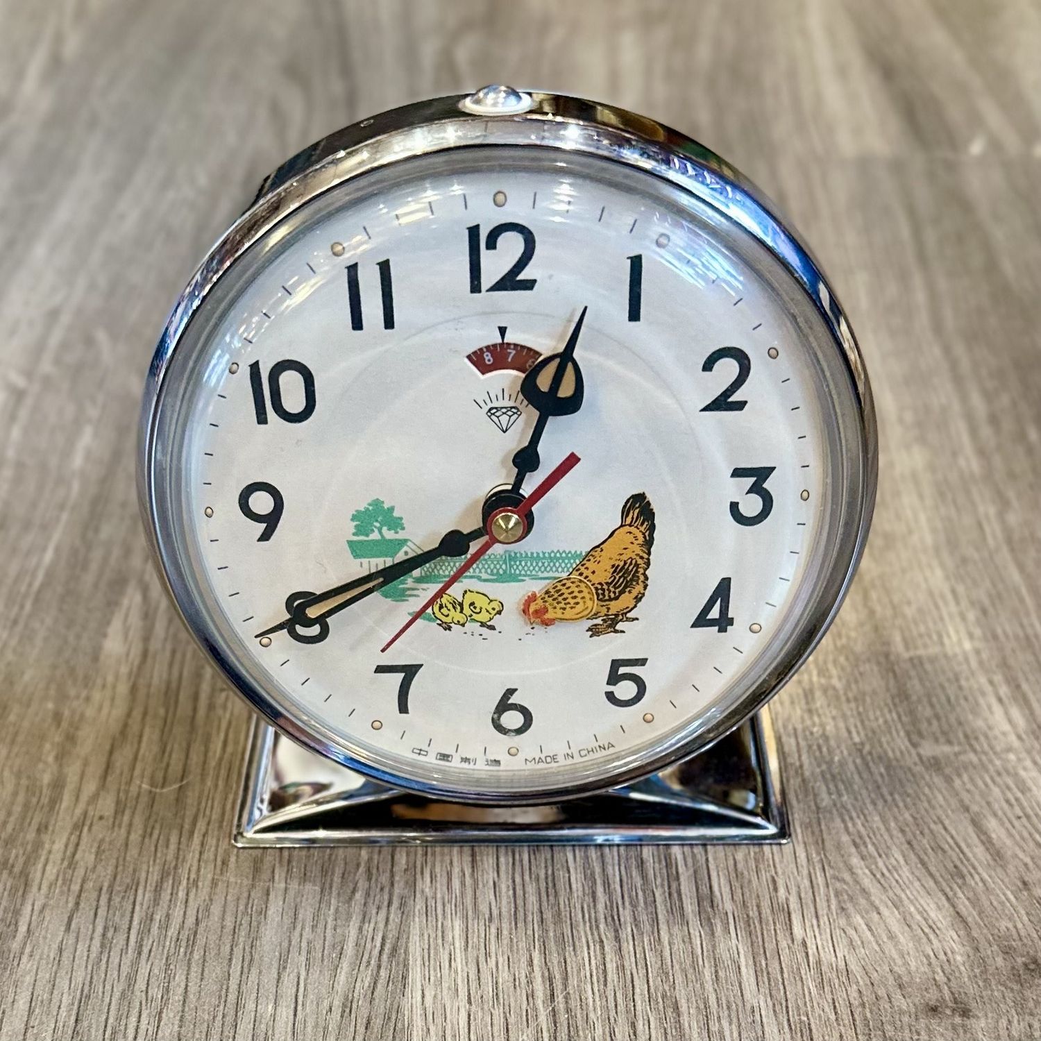 Vintage Animated Pecking Chicken Alarm Clock