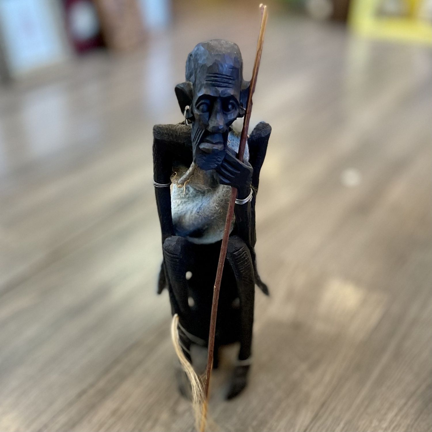 LG African Tribal Elder Hand Carved Wood