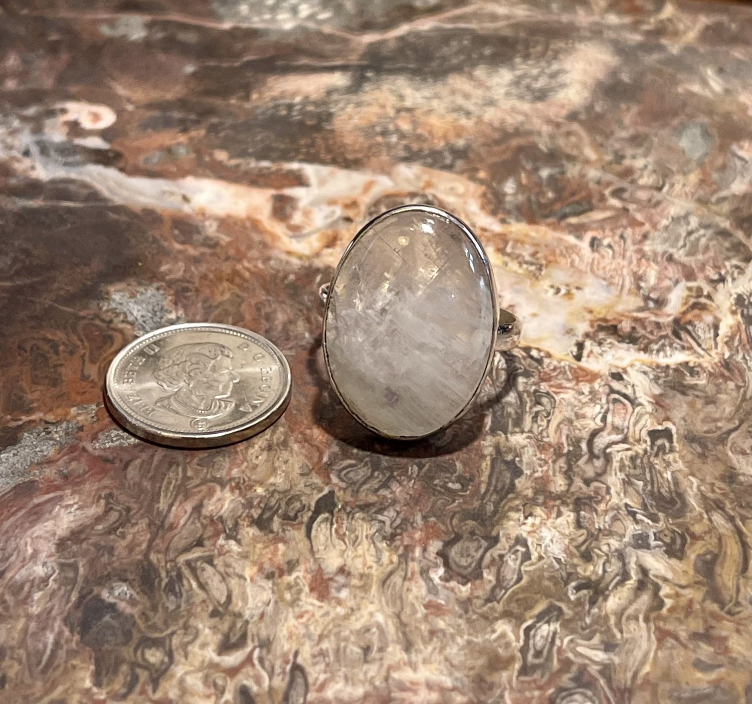 Moon Stone Ring .925 Sz9