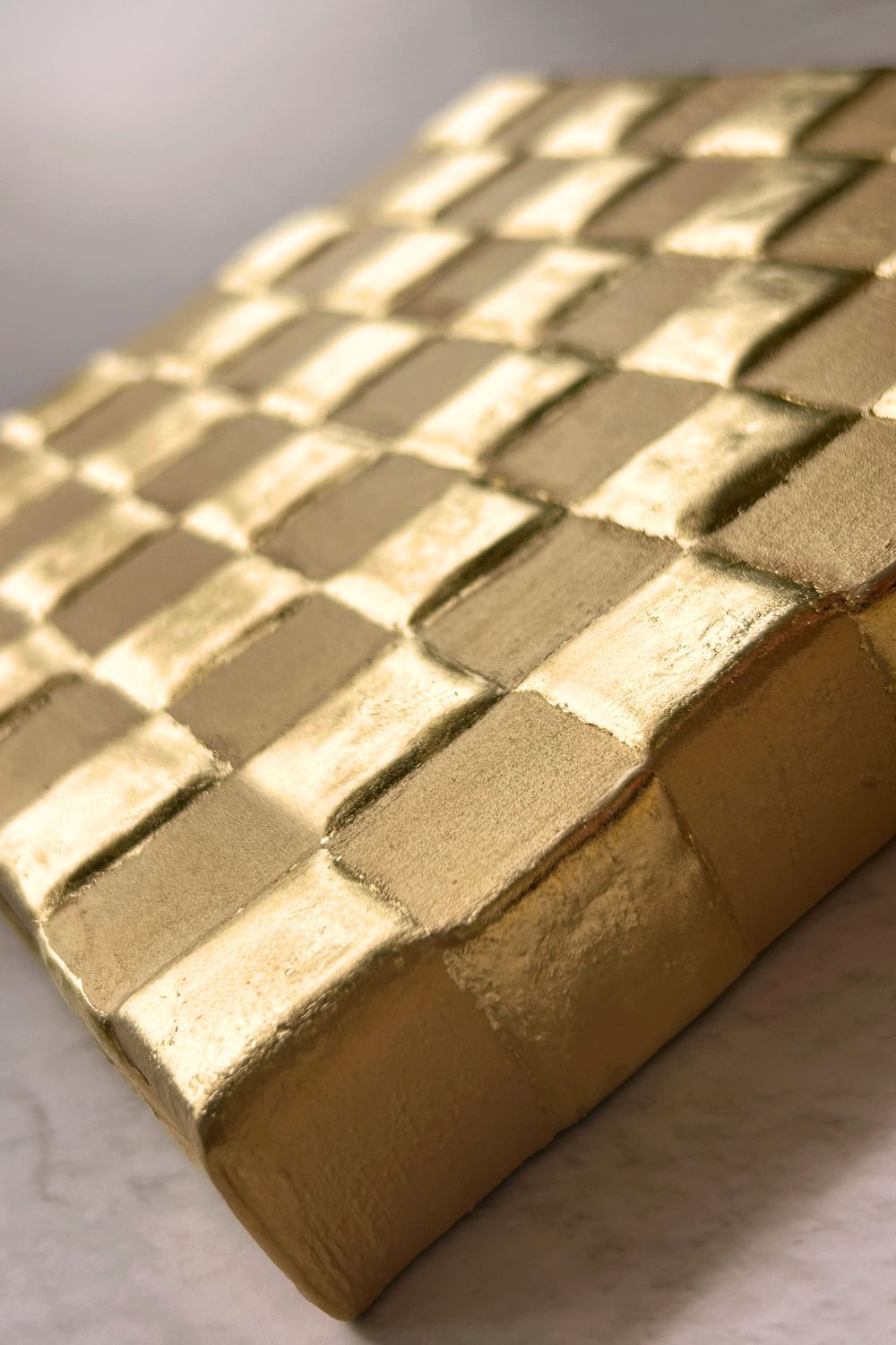 Ichimatsu Gold Panel – Sculpted Calm in Pure Gold Leaf