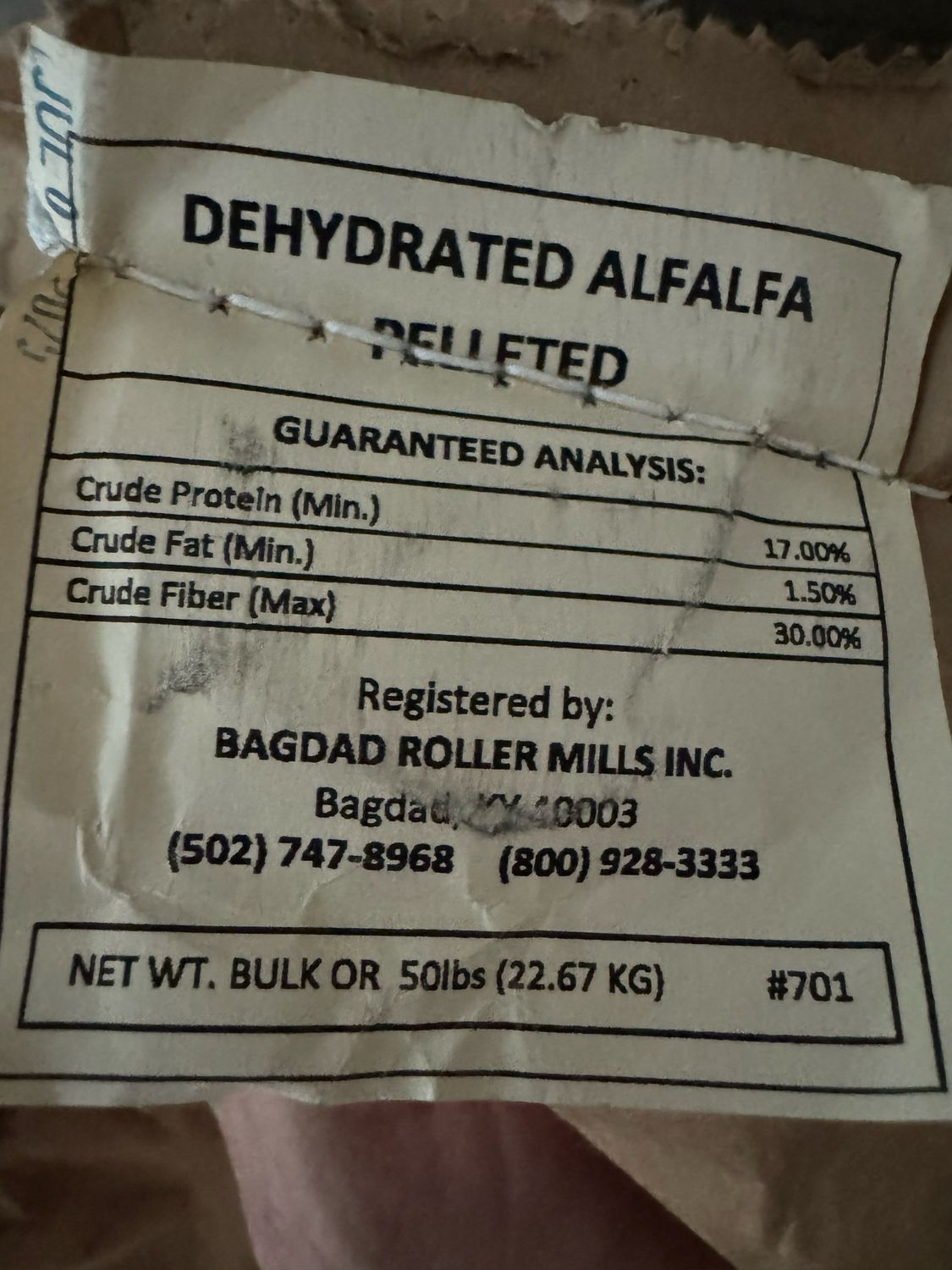 BRM Dehydrated Alfalfa Pellets