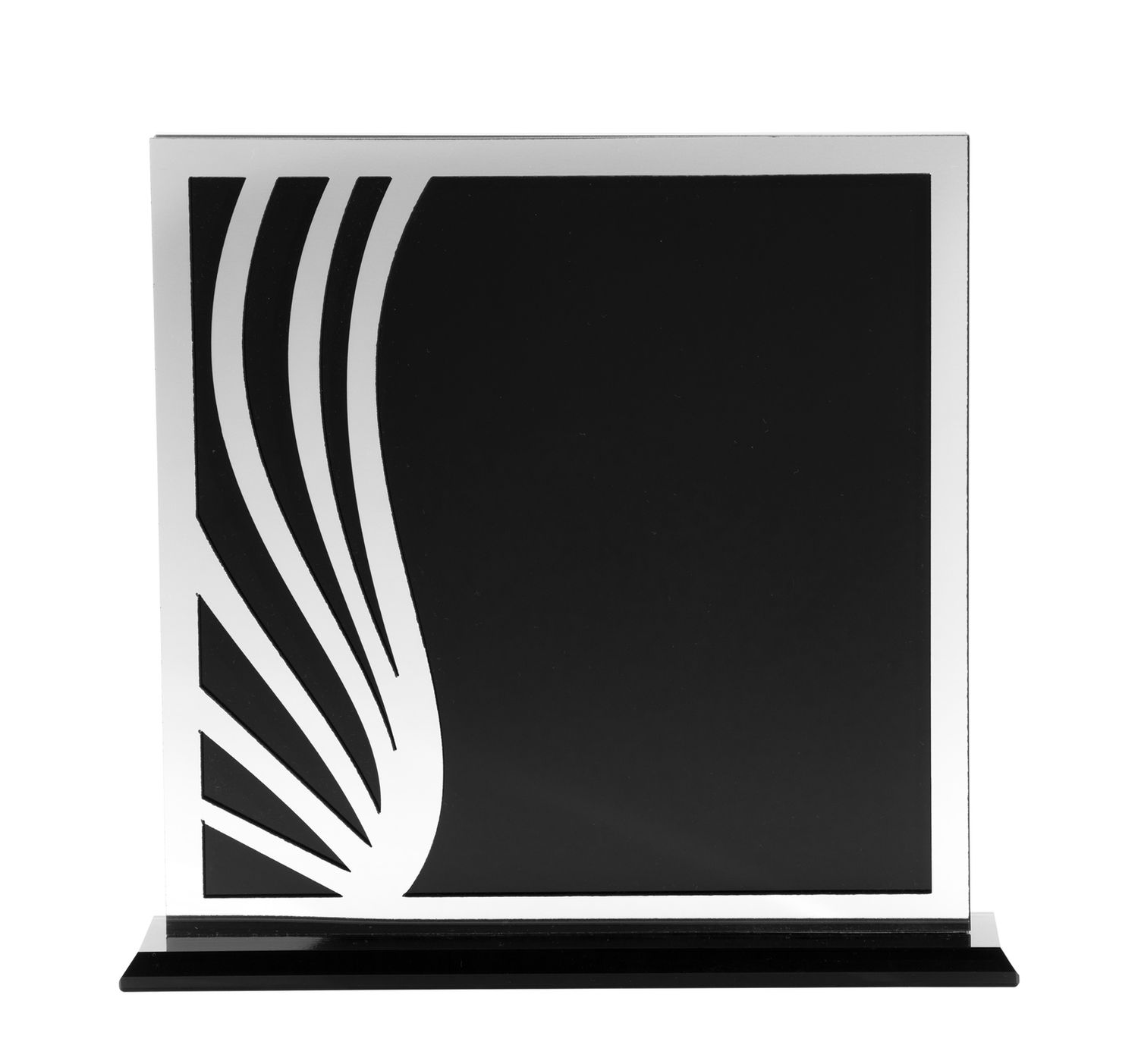 Silver Acrylic Black Glass