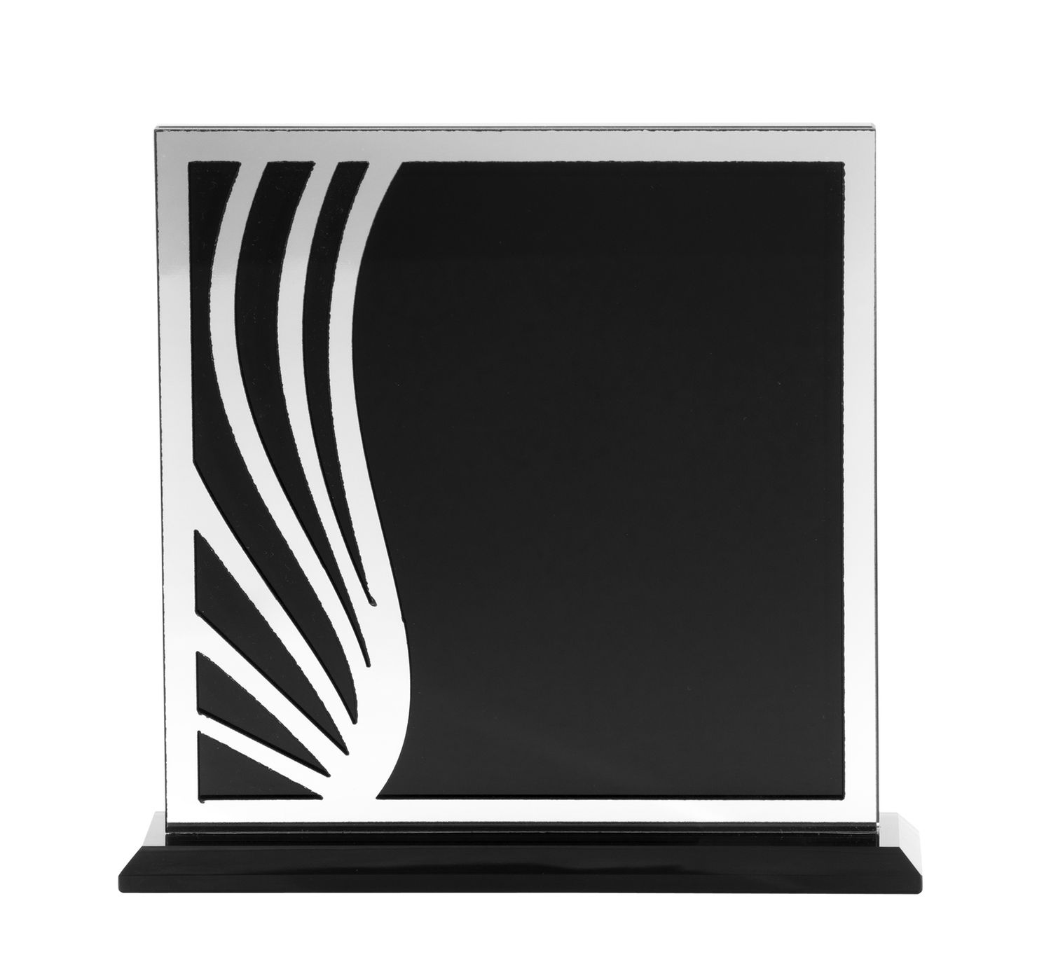 Silver Acrylic Black Glass