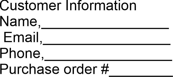 Customer Information, Name, Email, Phone, Purchase order #