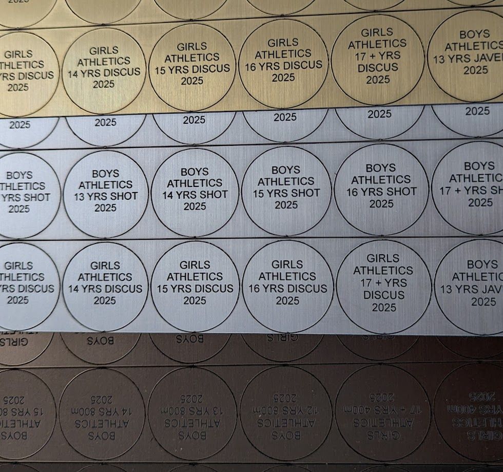 30mm disk with adhesive medal Labels