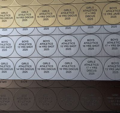 30mm disk with adhesive medal Labels