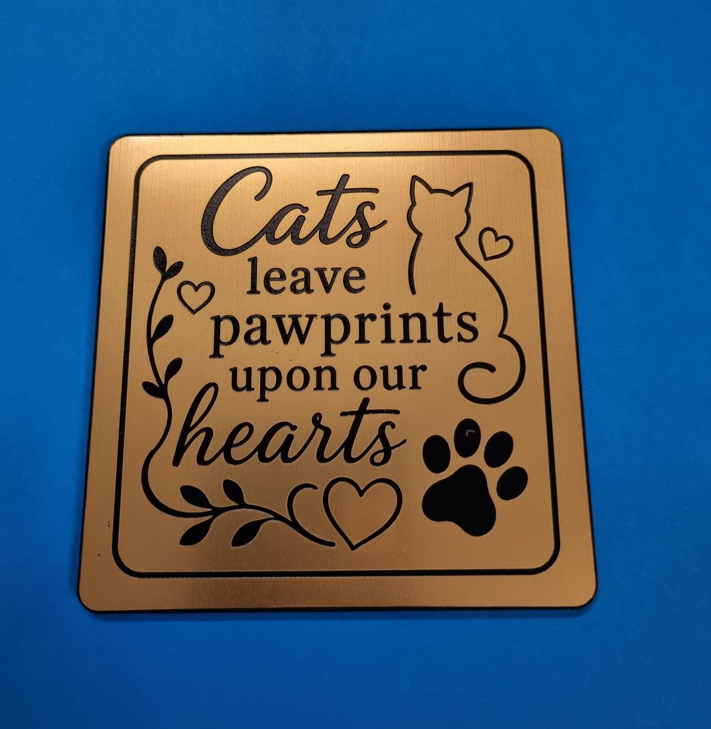 Coaster Pawprints on Hearts