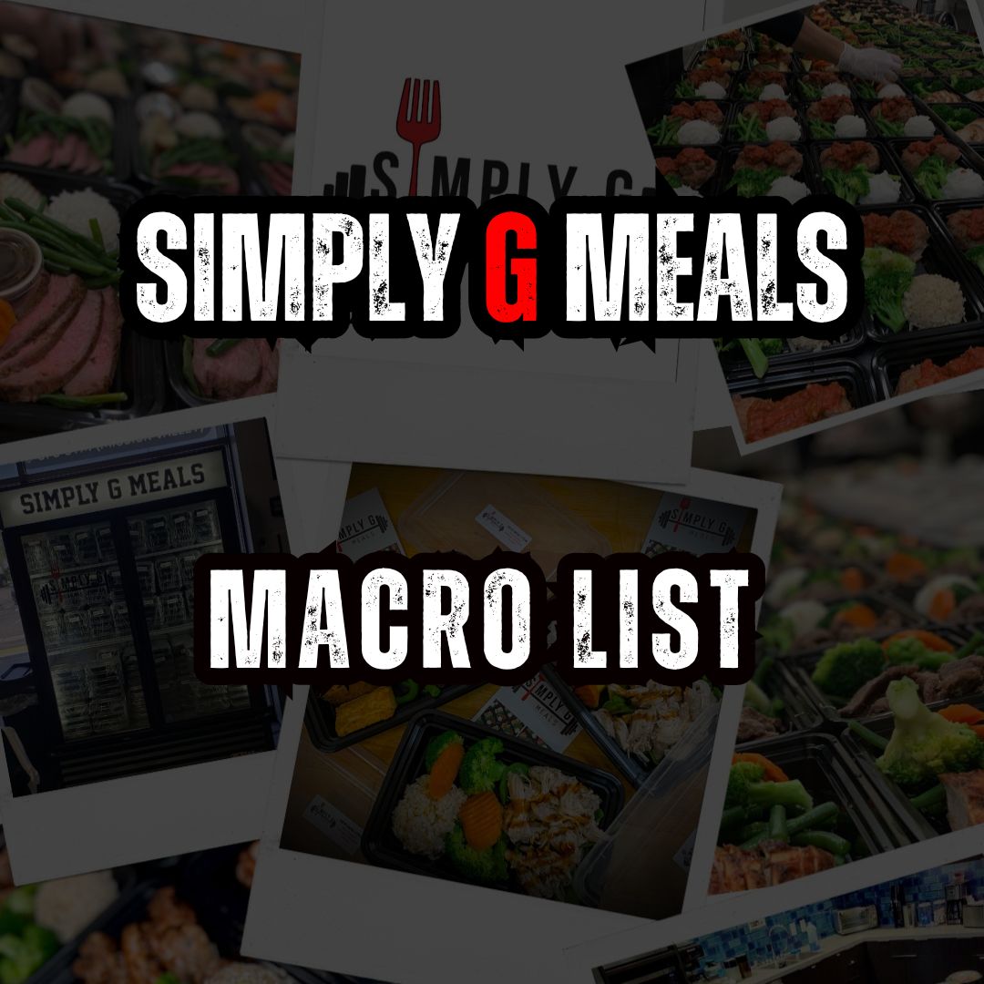 SIMPLY G MEALS MACRO LISTS SIMPLY G MEALS MACRO LISTS