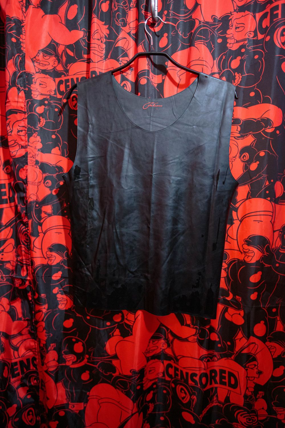 Fetisso black latex tank top L