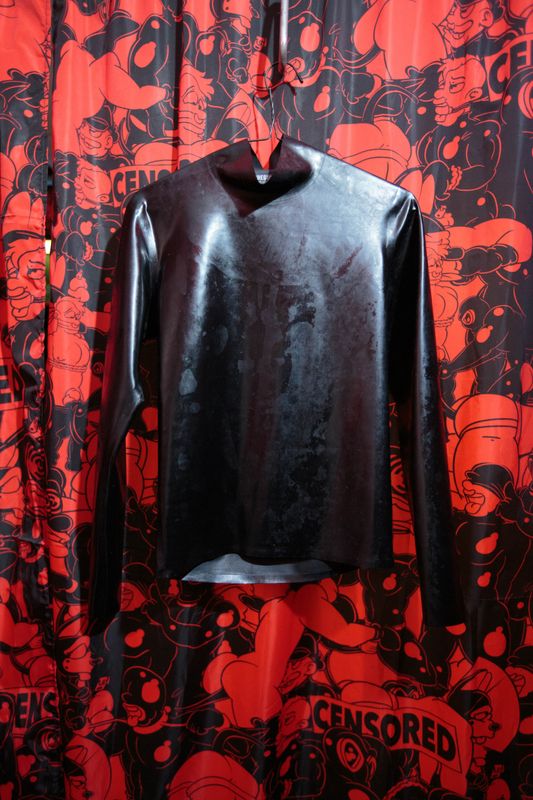 Regulation black latex long sleeve top medium