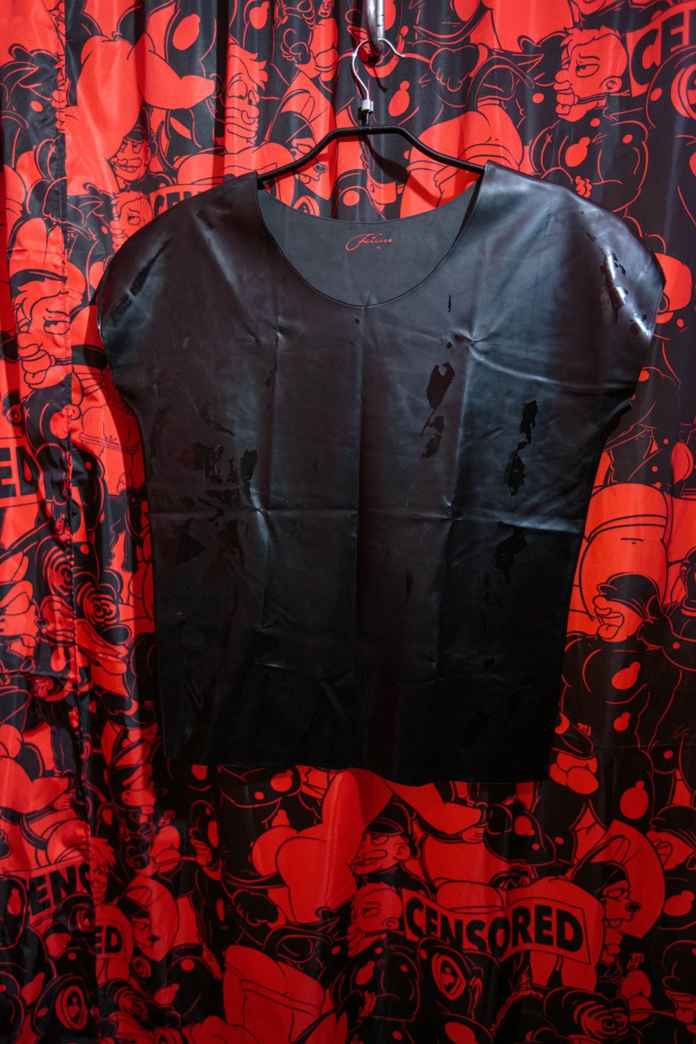 Fetisso black latex tank top XL