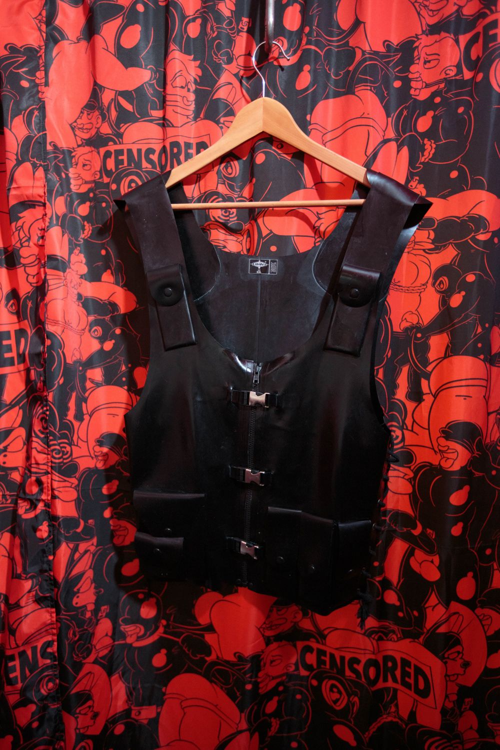 Libidex black latex vest with zipper XXL