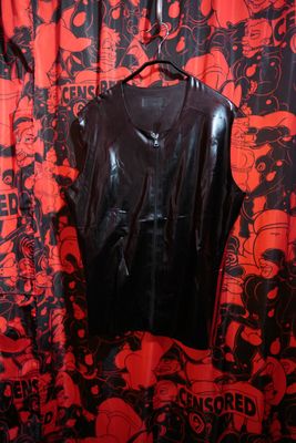 Rub Addiction black latex tank top XL