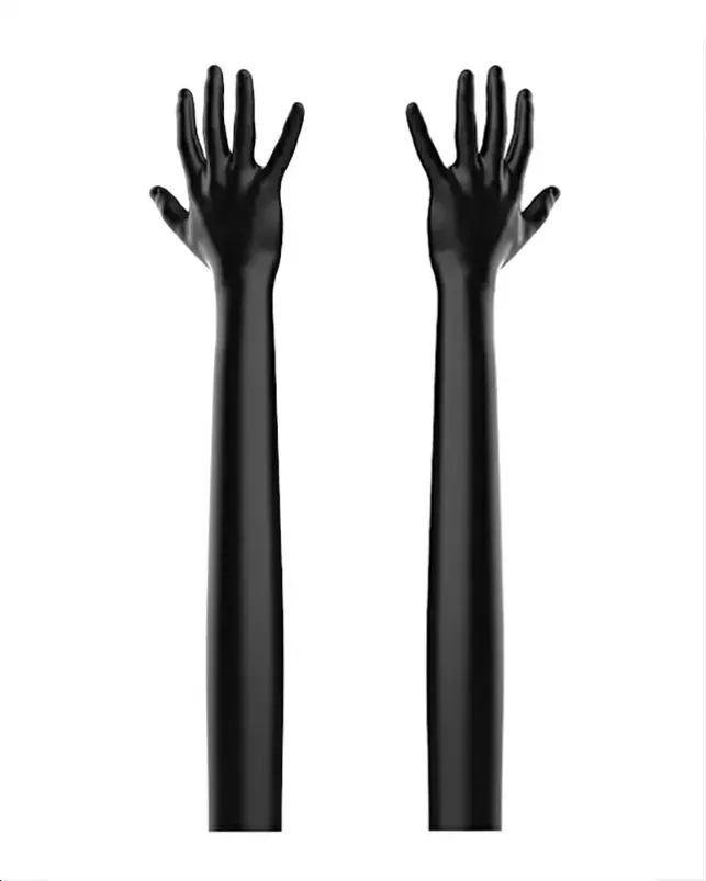 Silicone Black EXTRA Long Gloves