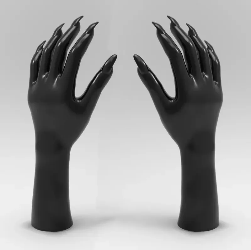 Silicone Black Gloves with Long Nails