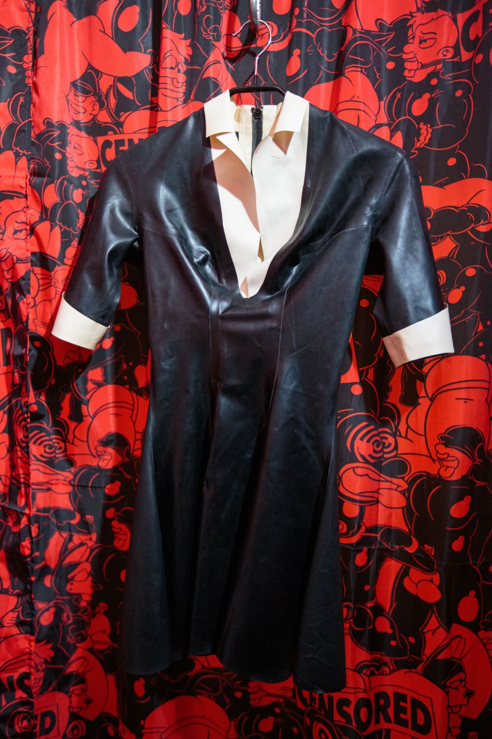 Skin Two black latex dress S