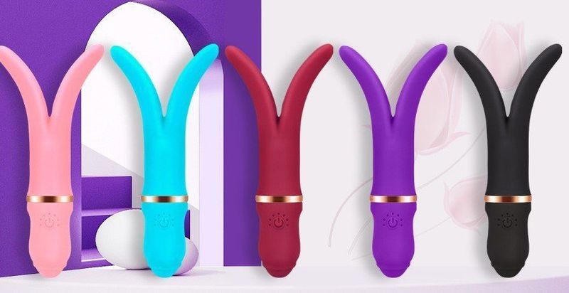 OBSESSD DOUBLE TONGUE LICKING VIBRATOR - blue