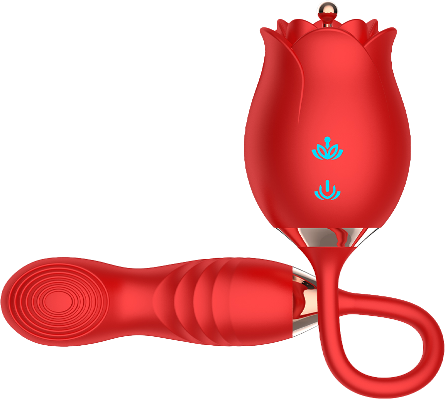 OBSESSD G-SPOT ATTACHMENT ROSE &amp; FLAPPING VIBRATOR - dark blue