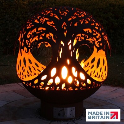 900mm Tree of Life Sphere Firepit - Gas Fueled