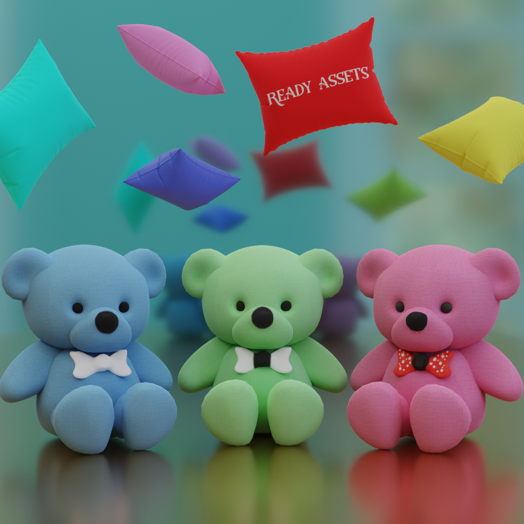 Upland Submission Ready - Teddy bears / green / blue / pink