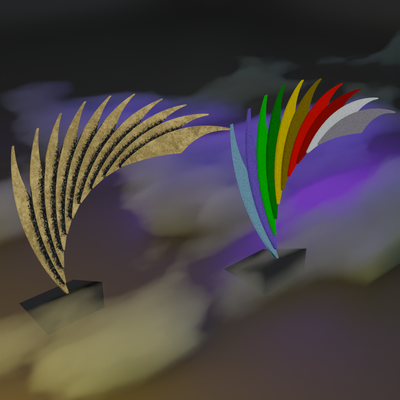 Abstract Sculptures Angel wings 003 ( Set of 2 Assets )