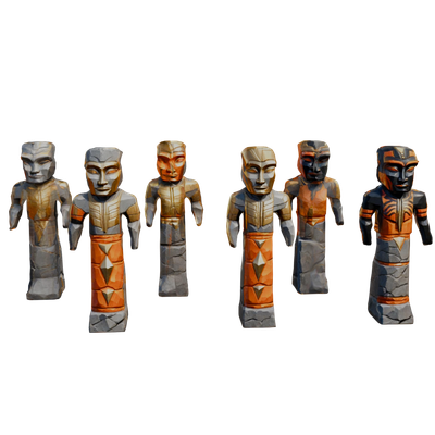 Humanoid Totem Poles - SET of 6 Assets