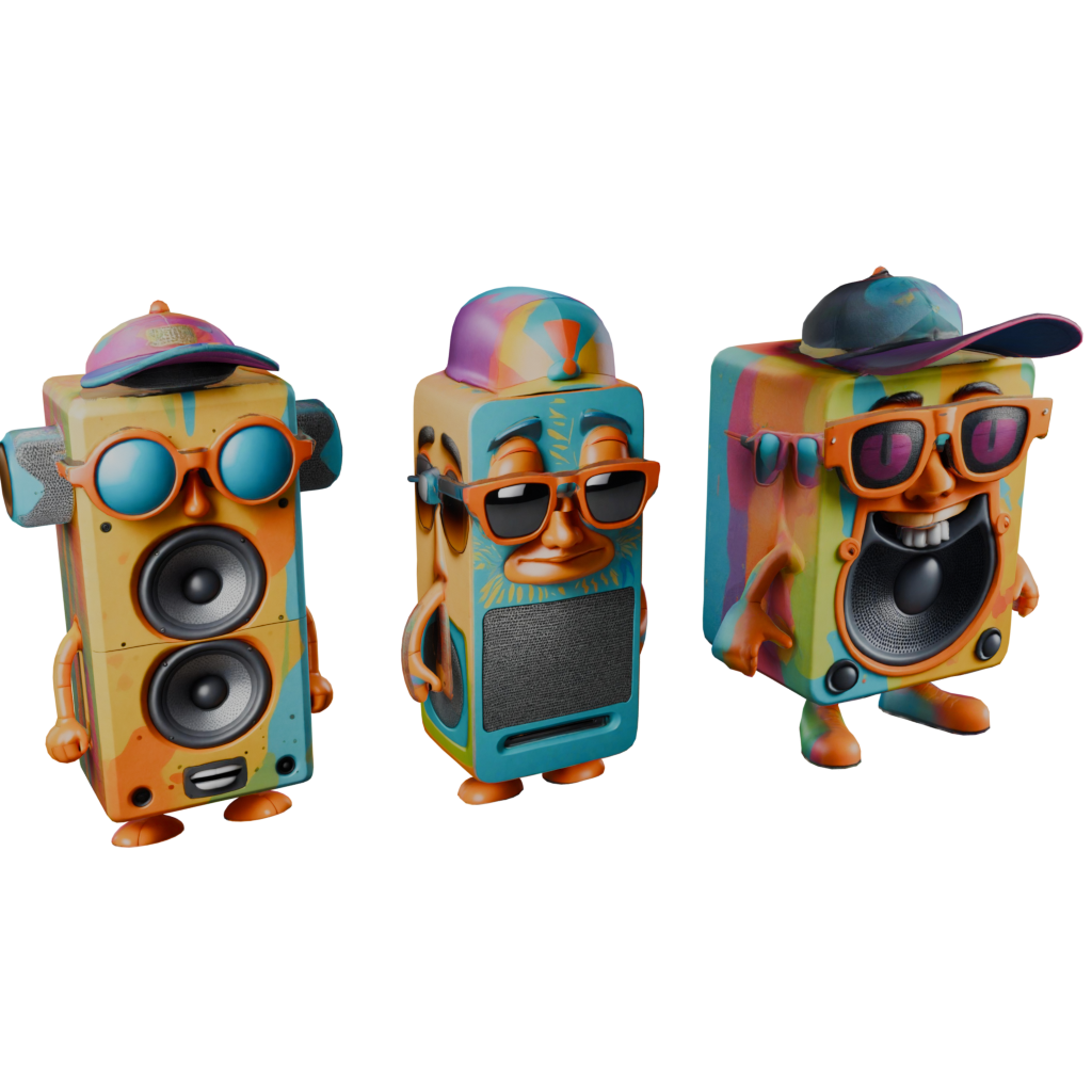Funky Speaker Set - SET of 3 Map Assets