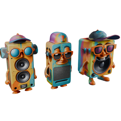 Funky Speaker Set - SET of 3 Map Assets