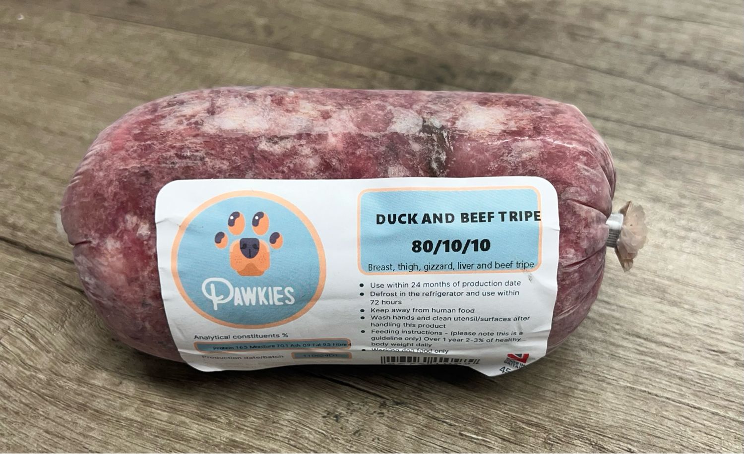 PAWKIES DUCK & BEEF TRIPE80/10/10