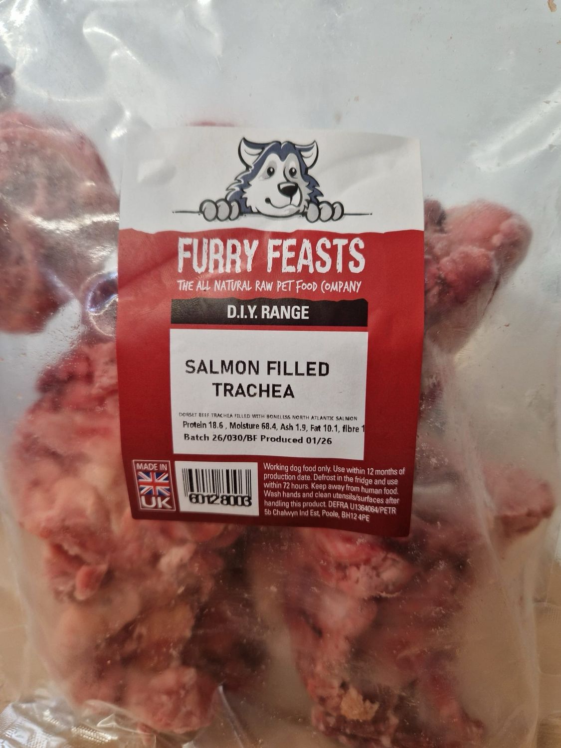 Salmon Filled Beef Trachea