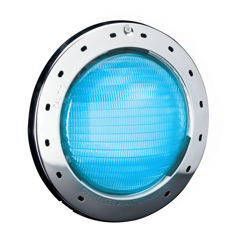 Large RGBW LED Light, 120V, Stainless Steel Face Ring, 100&#39; Cord