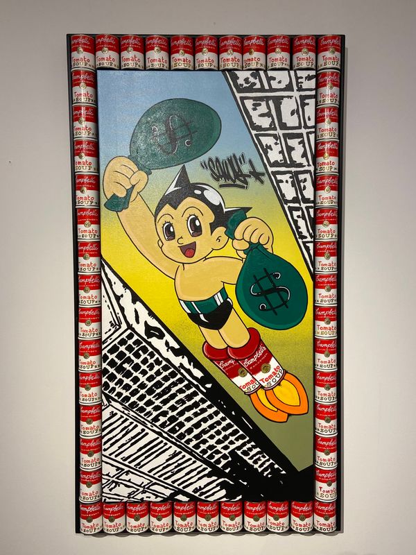 SAWY, Astroboy,  Toile acrylique, 64 x 118 cm.