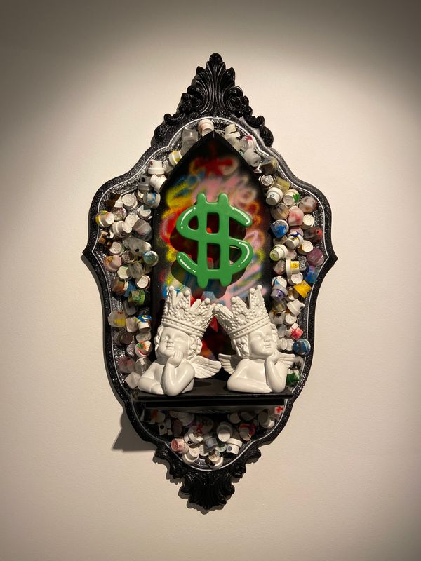 SAWY, Dollar $, oeuvre originale, 65 cm.