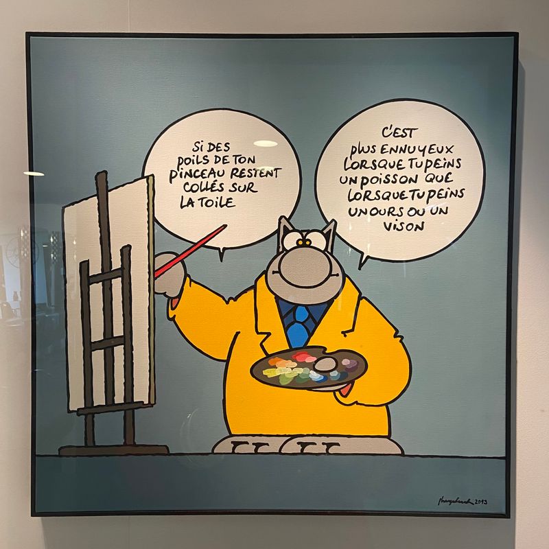 GELUCK, Le Chat, Poiles de pinceau, Toile acrylique, 102 x 102 cm.