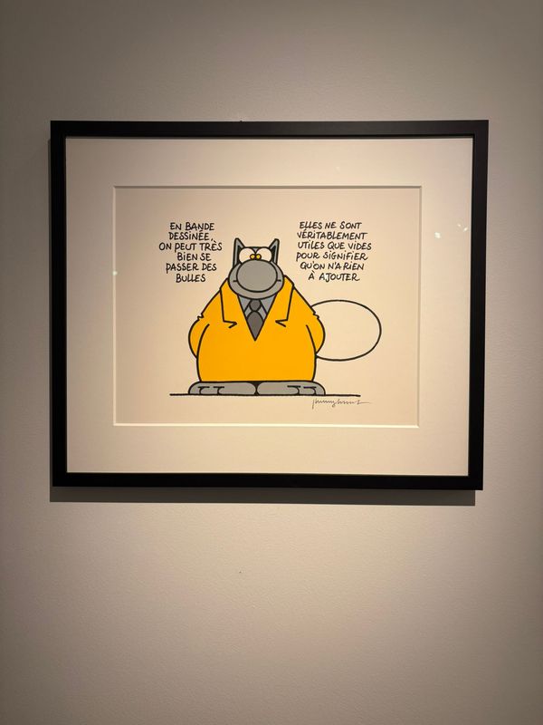 Geluck, Le Chat, dessin original, Bulles, 63 x 53 cm.