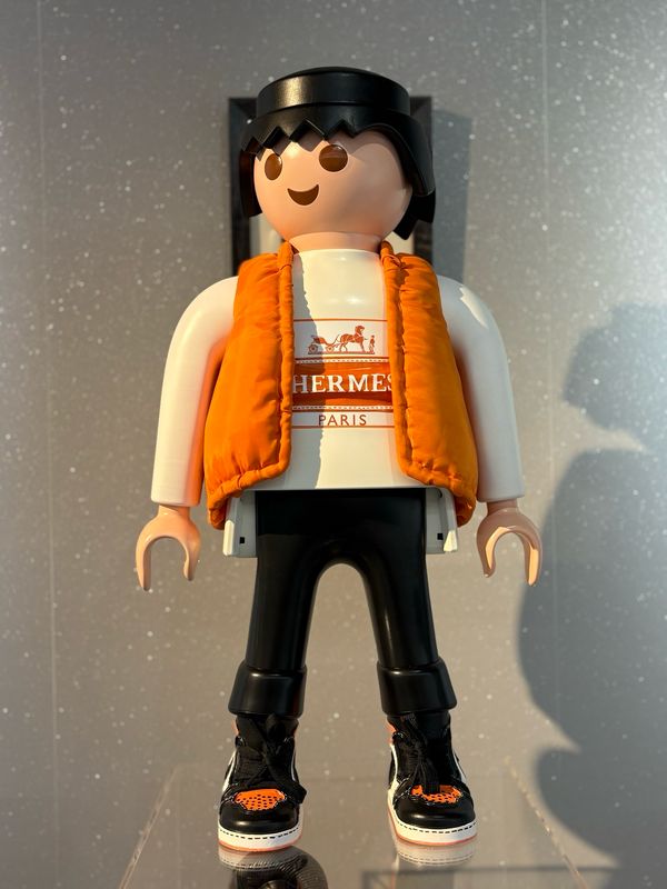 SAWY, Playmobil XXL customisé, 60 cm, Monsieur Hermes.
