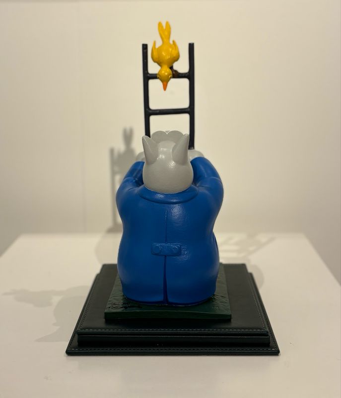 Geluck, Le Chat, sculpture, résine, Roméo et Juliette, 100 ex, 33 cm.