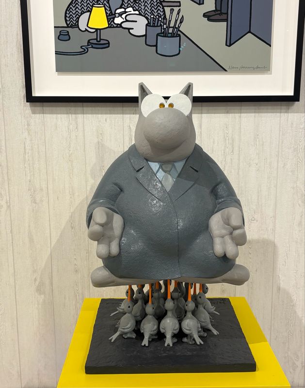 Geluck, Le Chat, Sculpture, résine, Rawhajpoutacha, 35 ex, 75 cm.