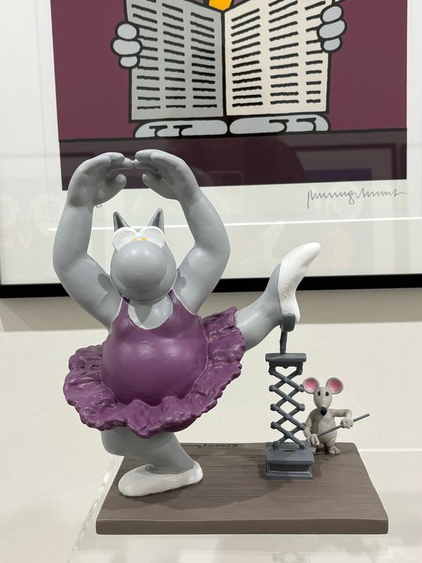 Geluck, Le Chat, Sculpture, résine, Tutu et Grominet, 100 ex, 30 cm.
