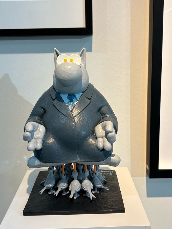 Geluck, Le Chat, Sculpture, résine, Rawhajpoutacha, 100 ex, 24 cm.