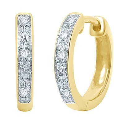 10K 0.03-0.05CT D-EARRING HOOP RDS