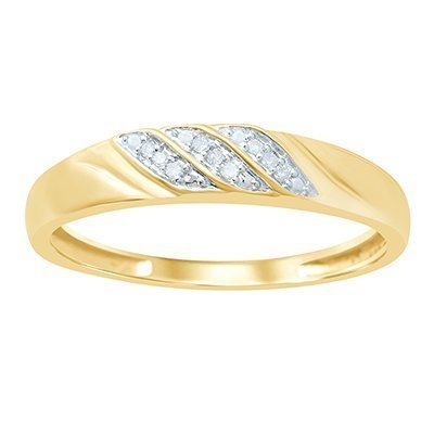 10K 0.04-0.05CT D-RING BAND MENS RDS