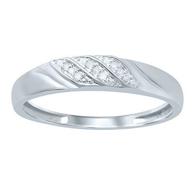 10K 0.04-0.05CT D-RING BAND MENS RDS