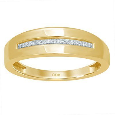 10K 0.04CT D-RING BAND MENS MP